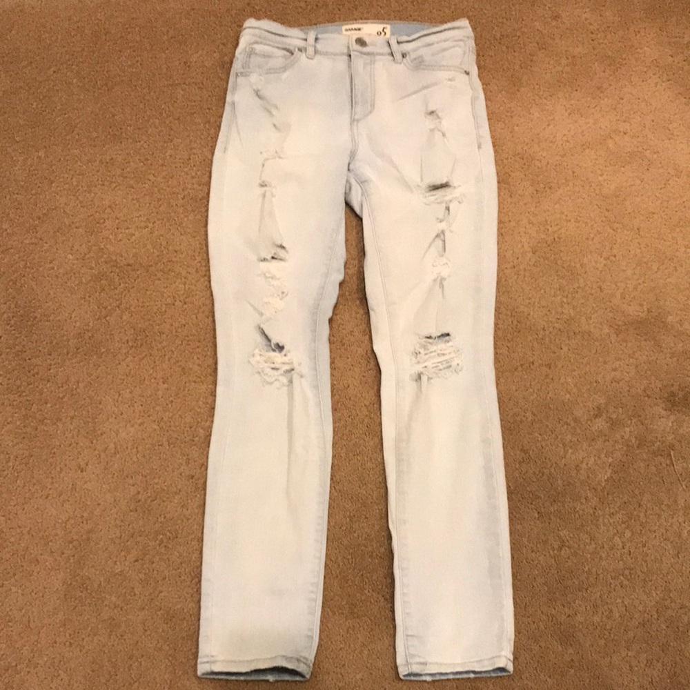 Light Blue Distressed Garage Jeans